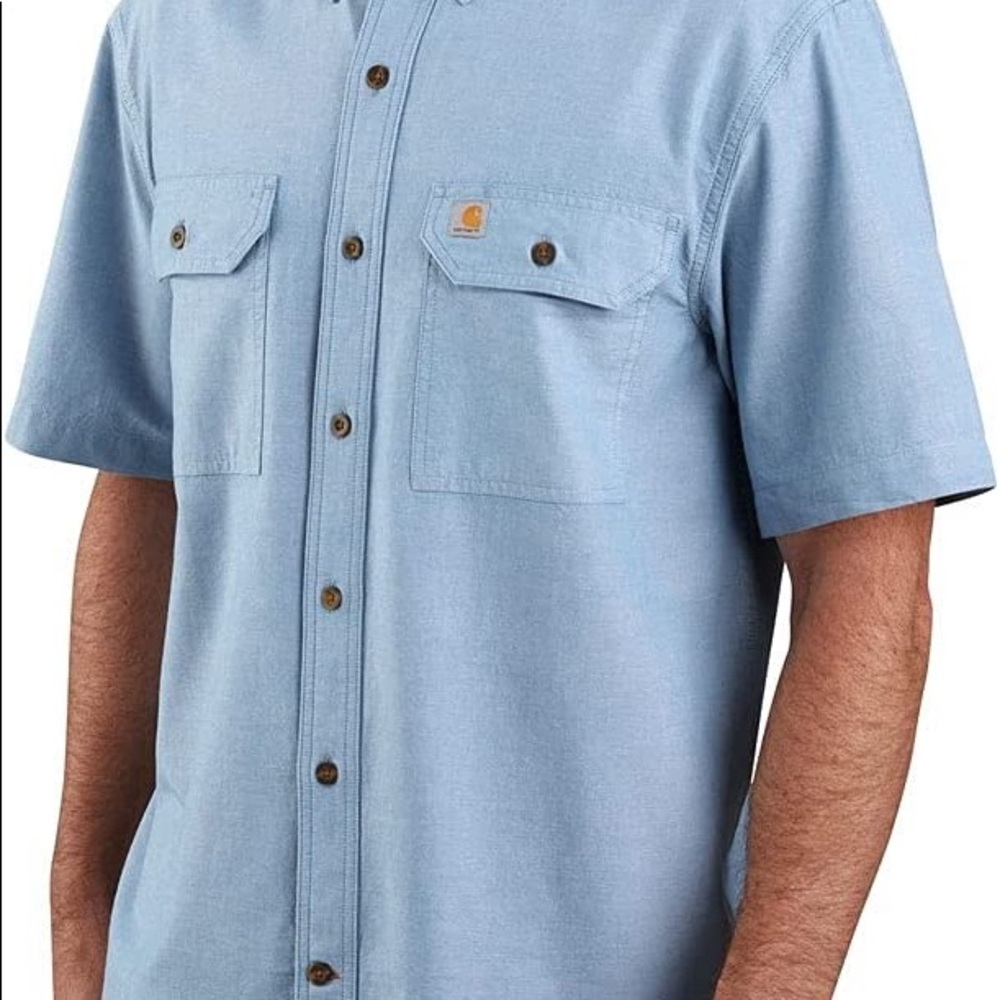 Carhartt Men's Loose Fit Midweight Chambray Short Sleeve Shirt